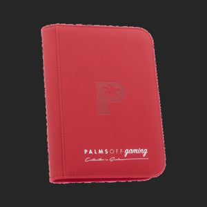 Palms Off Gaming - 4 Pocket Zip Trading Card Binder - Red Binder