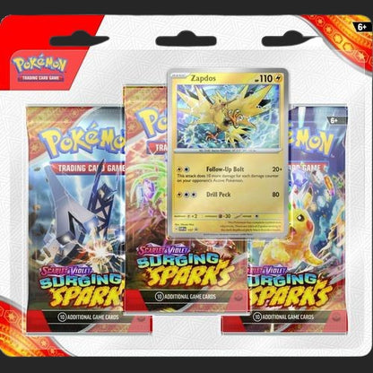 Pokémon Trading Card Game - Scarlet & Violet 8: Surging Sparks - Three-Booster Blister Blister Pack