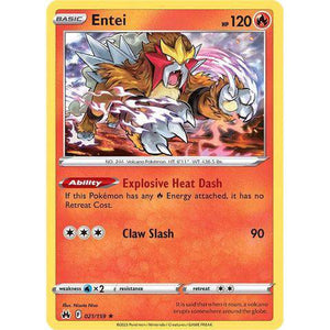 Entei (021/159)  - Crown Zenith - Pokemon Single Card