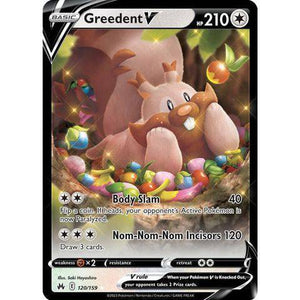 Greedent V (120/159)  - Crown Zenith - Pokemon Single Card