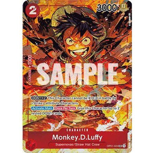 OP01-024SR Monkey.D.Luffy (Alternate Art) (Foil) Single Card