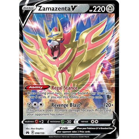 Zamazenta V (098/159)  - Crown Zenith - Pokemon Single Card