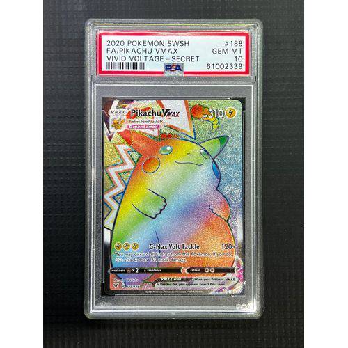 PSA10 FA Pikachu VMAX - 188/185 - Vivid Voltage Secret Graded Card